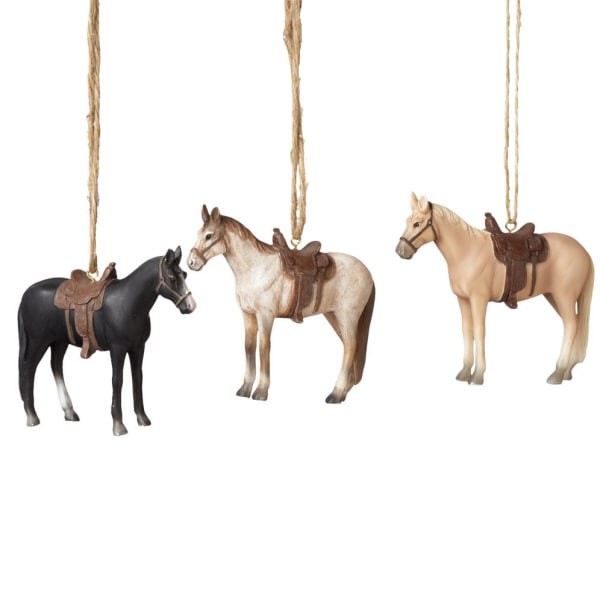Western Horse Ornaments - Set of 3