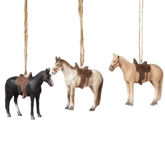 Western Horse Ornaments - Set of 3