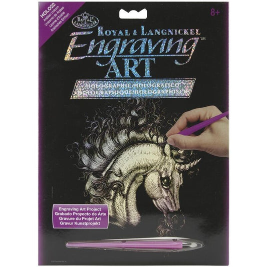 Holographic Foil Engraving 8" x 10" - Arabian Unicorn