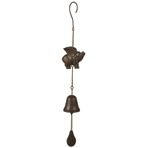 Castiron Flying Pig Bell Windchime