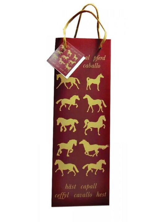 Maroon Horse Bottle Gift Bag