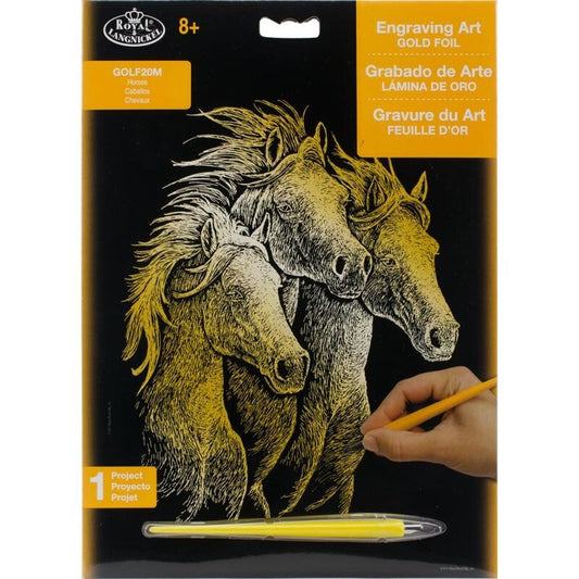 Gold Foil Engraving Kit 8" x 10" - Horses