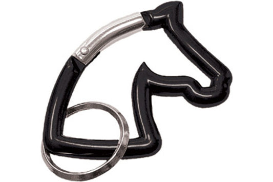 Horse Head Carabiner Keychain - Black