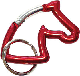 Horse Head Carabiner Keychain - Red