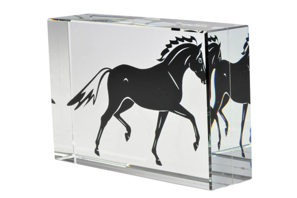 Stallion Cube Glass Figurine