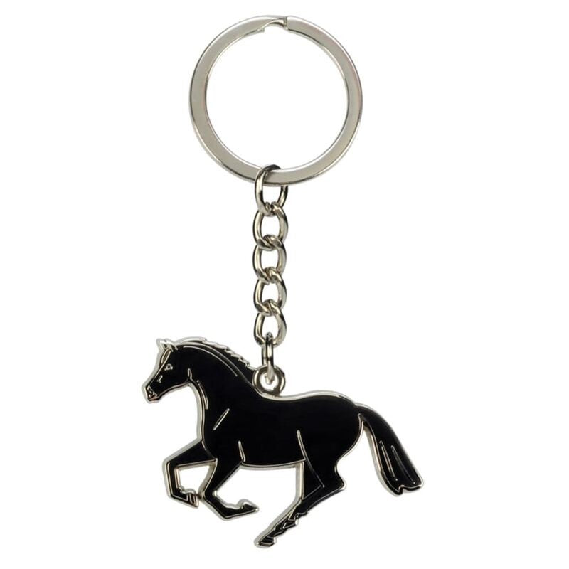 HR Black Cantering Horse Keyring