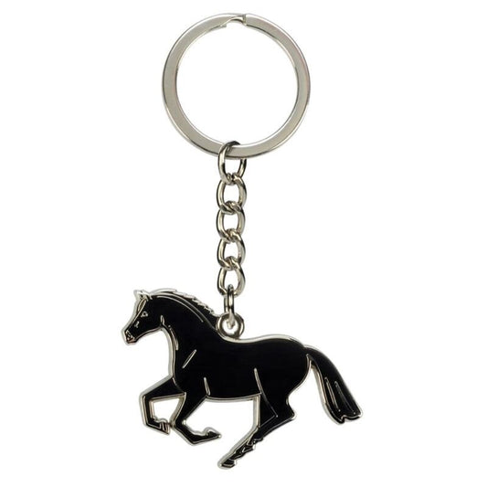HR Black Cantering Horse Keyring
