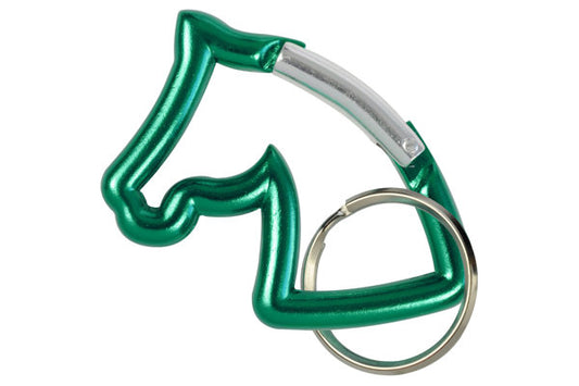 Horse Head Carabiner Key Chain - Green