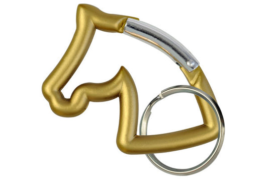 Horse Head Carabiner Key Chain - Gold