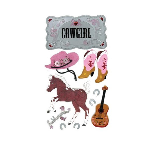 Cowgirl 3D Stickers