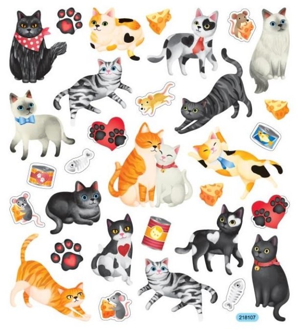 Cats & Hearts Stickers
