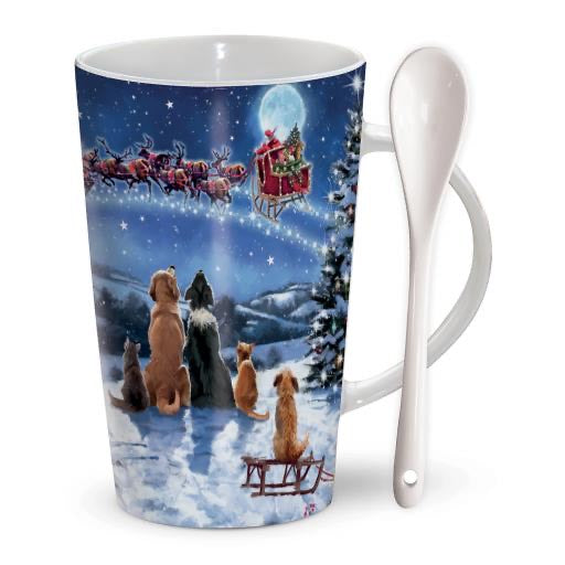Watching Santa Hot Chocolate Mug and Spoon Set