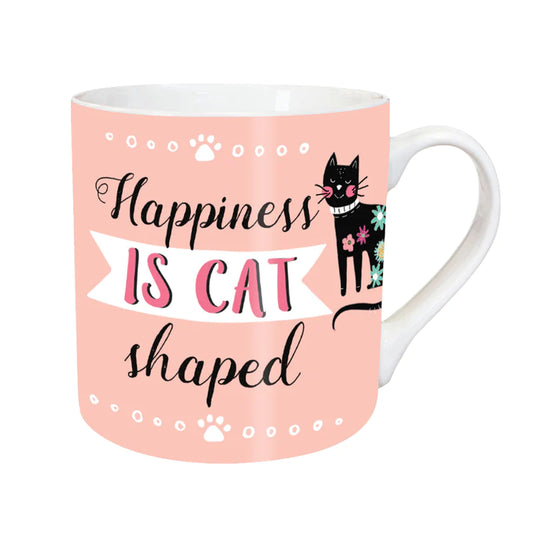 Happiness is Cat Shaped Tarka Mug