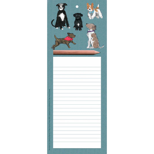 Dogs on Blue Magnetic Notepad