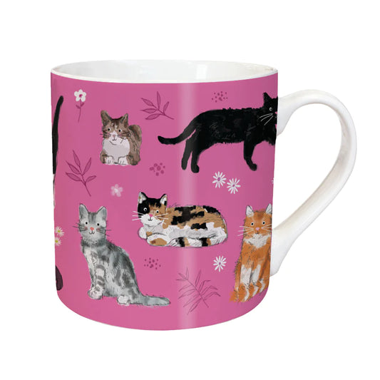 Cats & Floral Pattern Tarka Mug