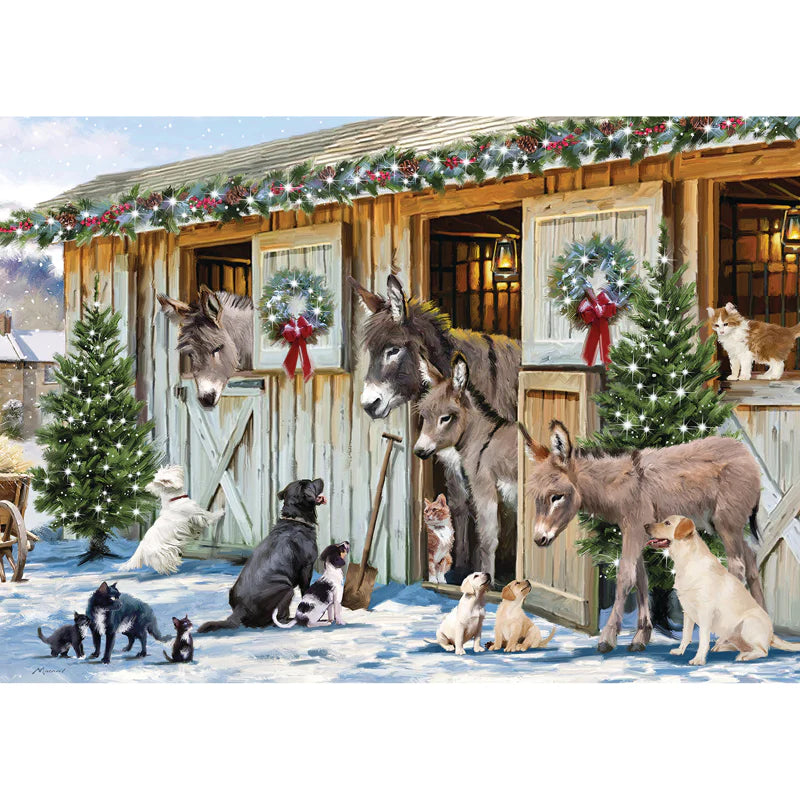 500 Piece Jigsaw Puzzle - Festive Stable Friends