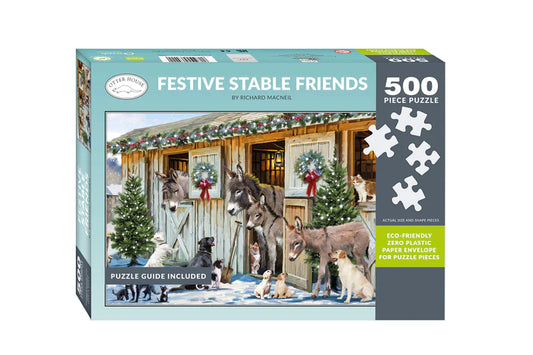 500 Piece Jigsaw Puzzle - Festive Stable Friends