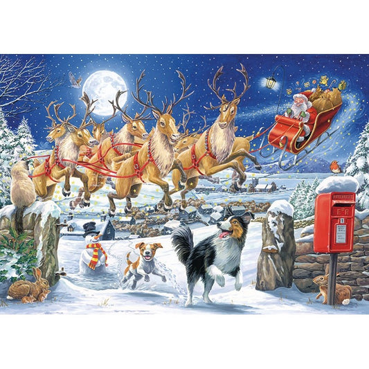 1000 Piece Jigsaw Puzzle - Chasing Santa