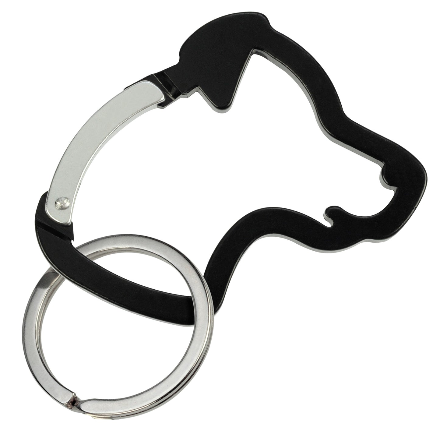 Dog Head Carabiner Keychain - Black