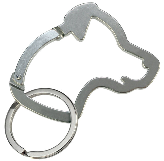 Dog Head Carabiner Keychain - Silver