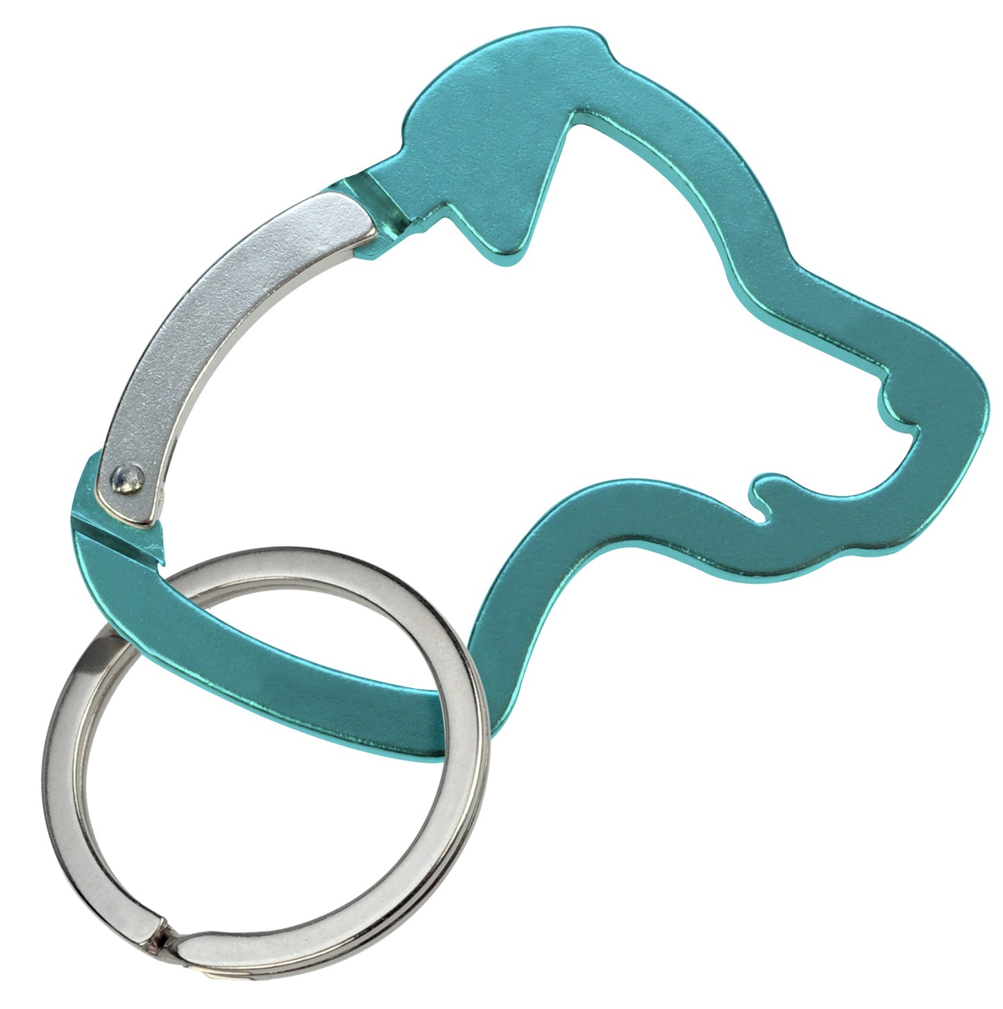 Dog Head Carabiner Keychain - Turquoise