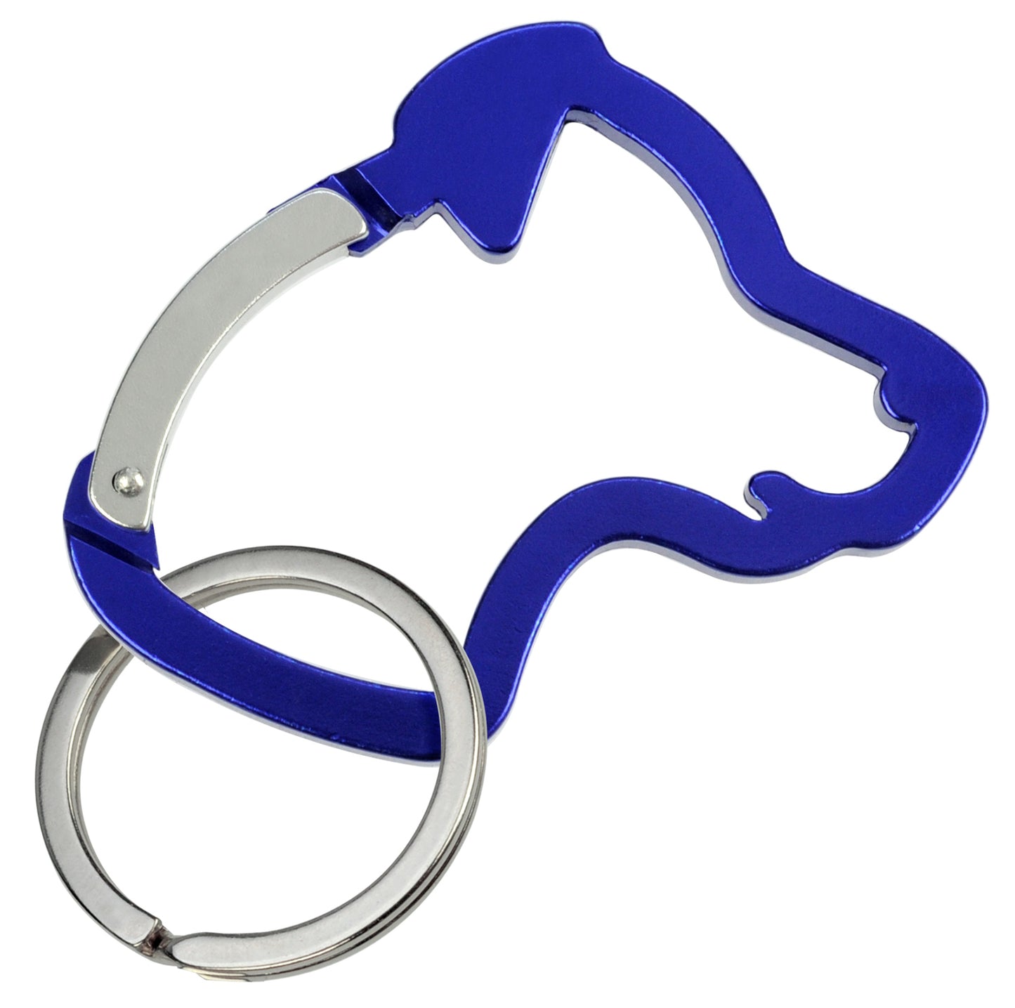 Dog Head Carabiner Keychain - Blue