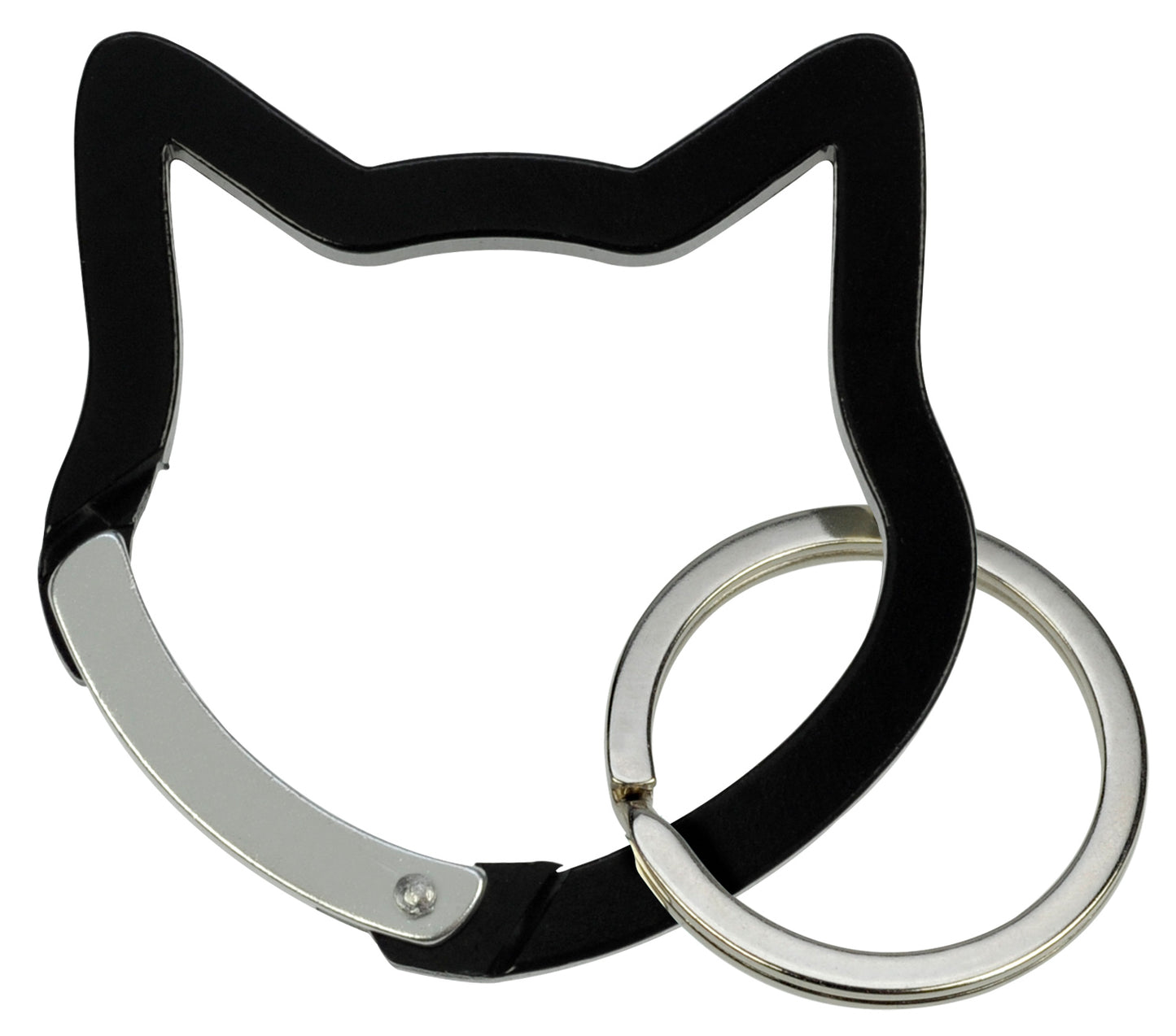 Cat Head Carabiner Keychain - Black