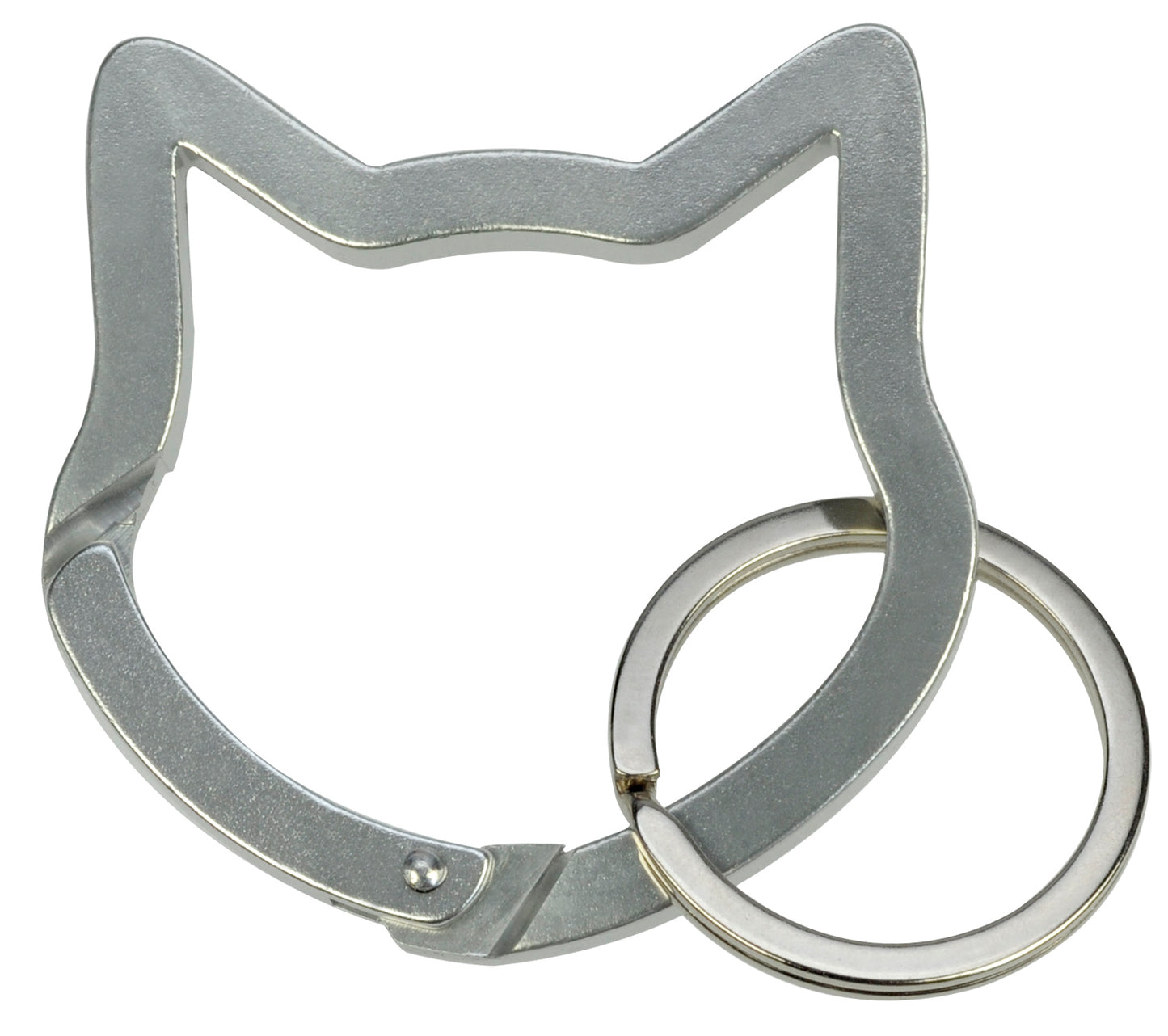 Cat Head Carabiner Keychain -Silver