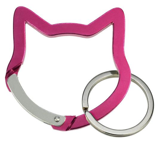 Cat Head Carabiner Keychain - Pink
