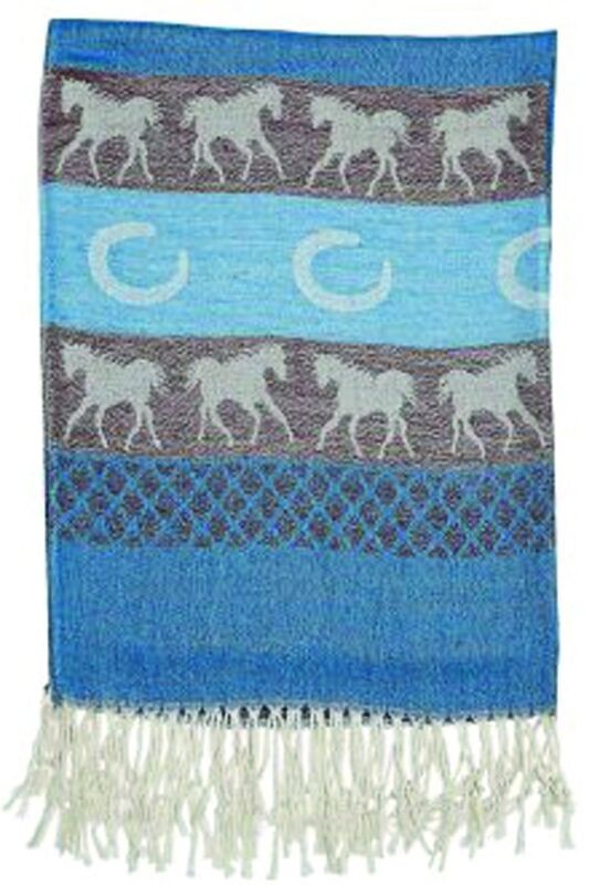 Equestrian Pashmina - Blue/White