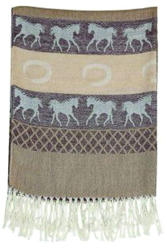 Equestrian Pashmina - Brown/White