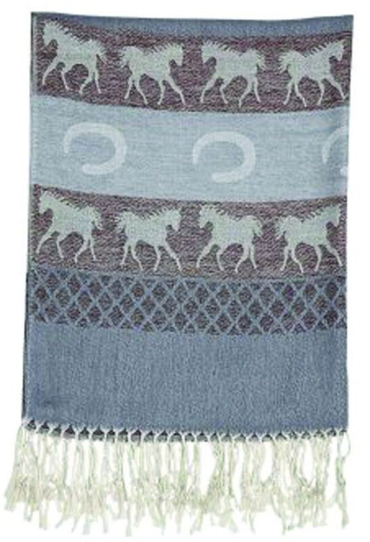 Equestrian Pashmina - Grey/White
