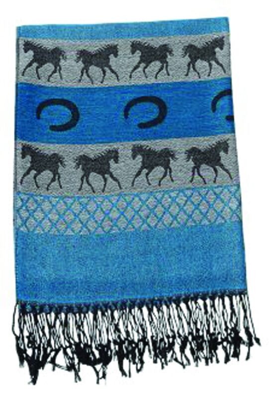 Equestrian Pashmina - Blue/Black
