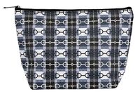 Snaffle Bit Plaid Cosmetic Pouch Black Medium