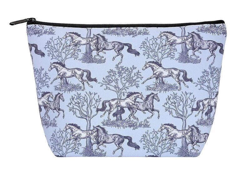 Blue Toile Cosmetic Pouch Large