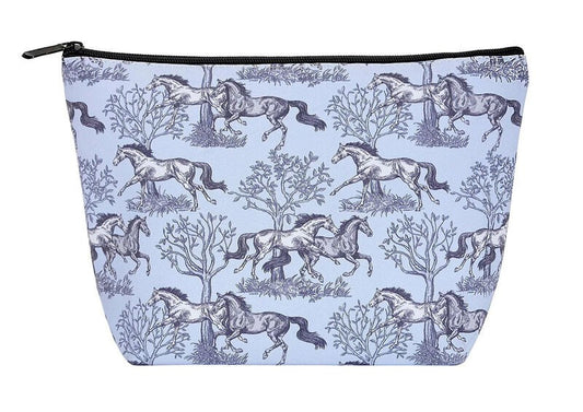 Blue Toile Cosmetic Pouch Large