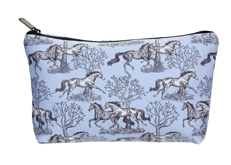 Blue Toile Cosmetic Pouch Medium