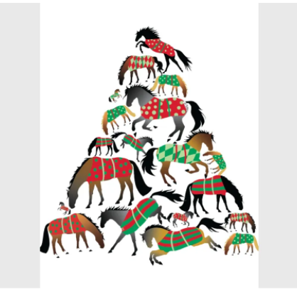 HHP Boxed XMAS Cards - Tree of Blanketed Horses