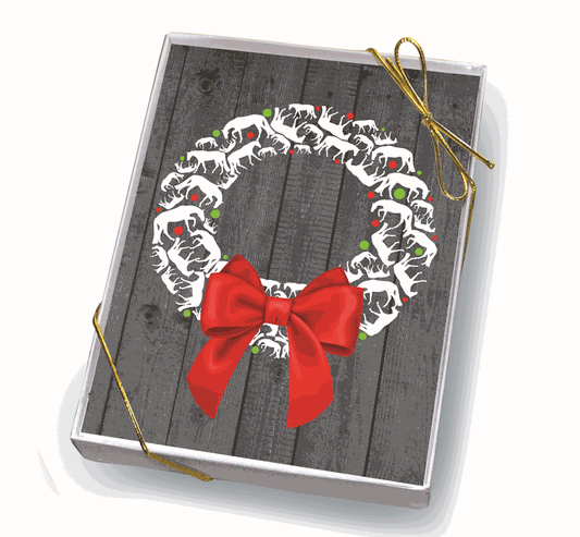 HHP - Boxed XMAS Cards - Lt. Green Stylized Horse