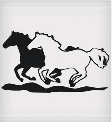 2 Galloping Horses Sticker