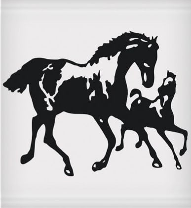 Galloping Mare & Foal Sticker