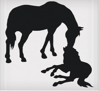 Standing Mare & Foal Sticker