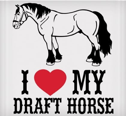 I Love My Draft Horse Sticker