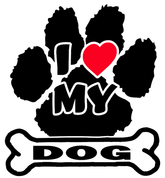 I Love My Dog Sticker