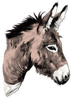 Donkey Head Sticker