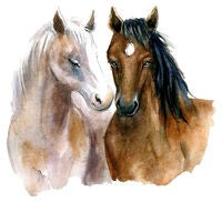 Two Horses Sticker