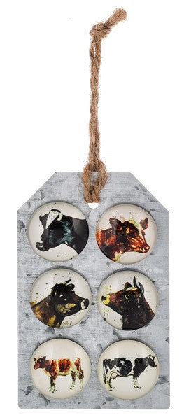 Watercolour Cow Magnets - Set 0f 6