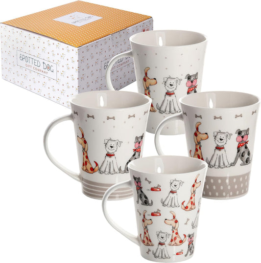 Spotted Dog Dog Mug - Set of 4