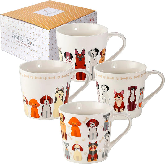 Spotted Dog All Dog Mug - Set of 4