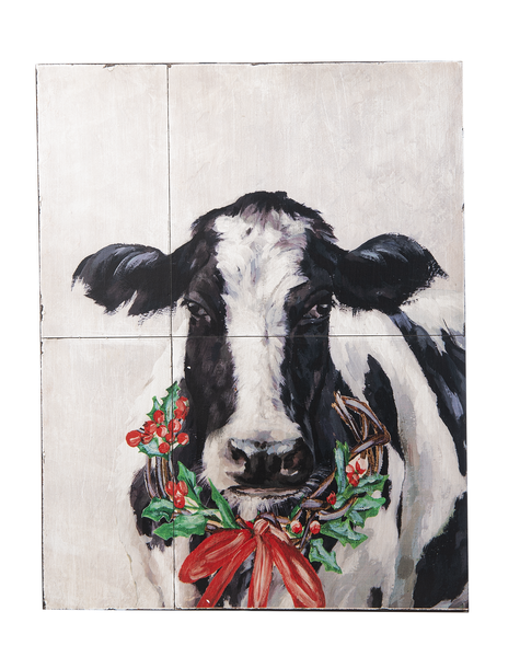 Antique Tile Cow Print Wall Decor